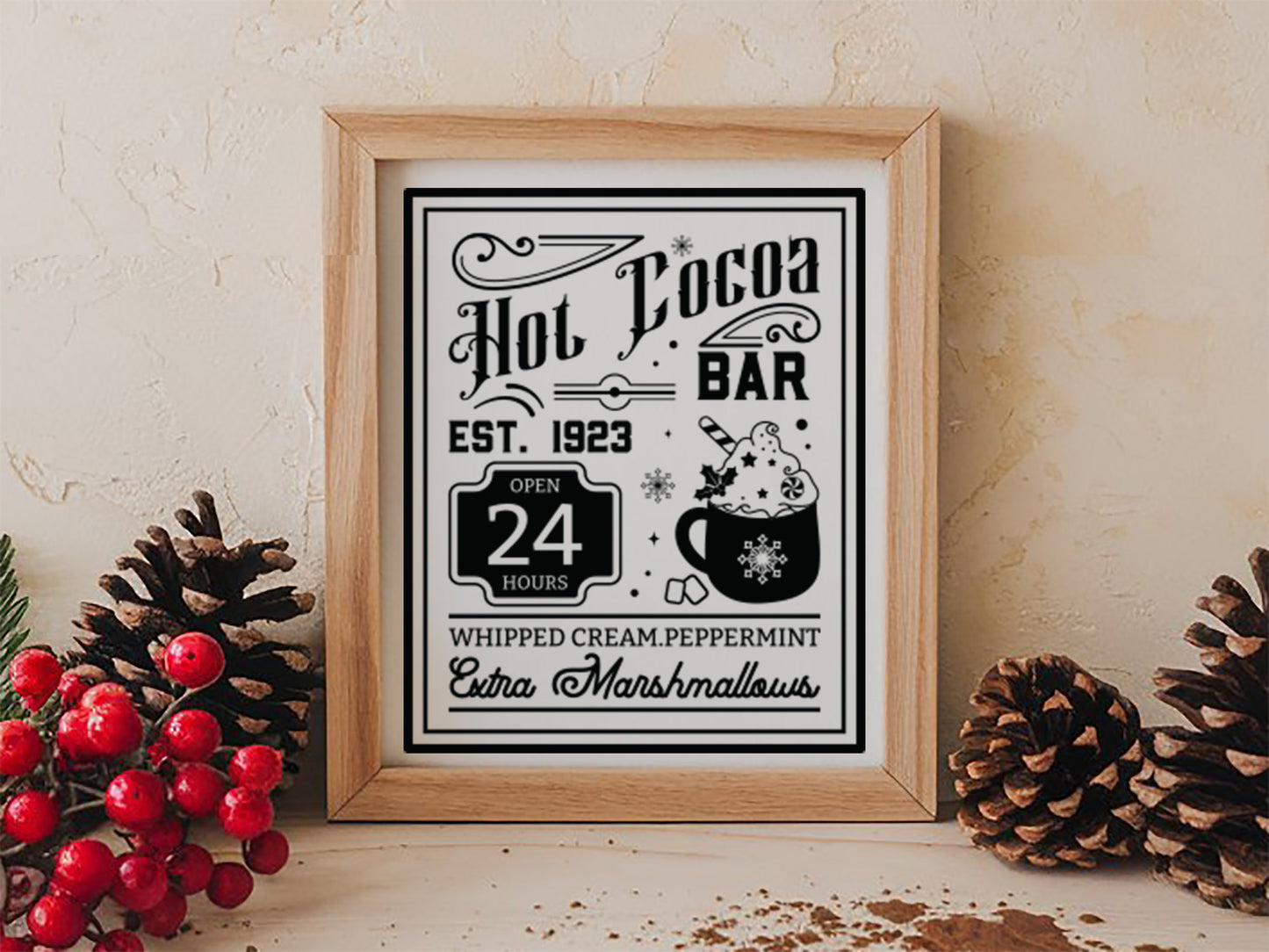 Printable Hot Cocoa Bar Sign SVG File