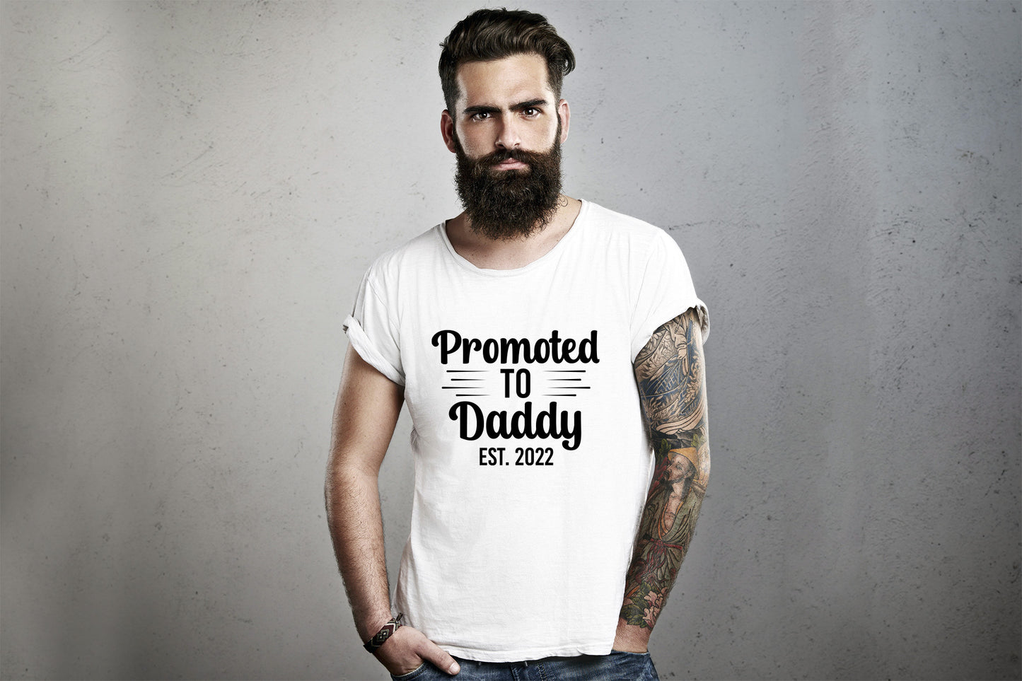 Promoted to Daddy Est 2025, Father's Day Vector SVG