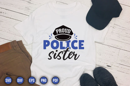 Proud Police Sister Cut File SVG