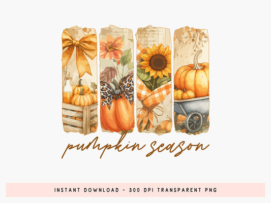 Pumpkin Season, Brush Stroke Fall Sublimation