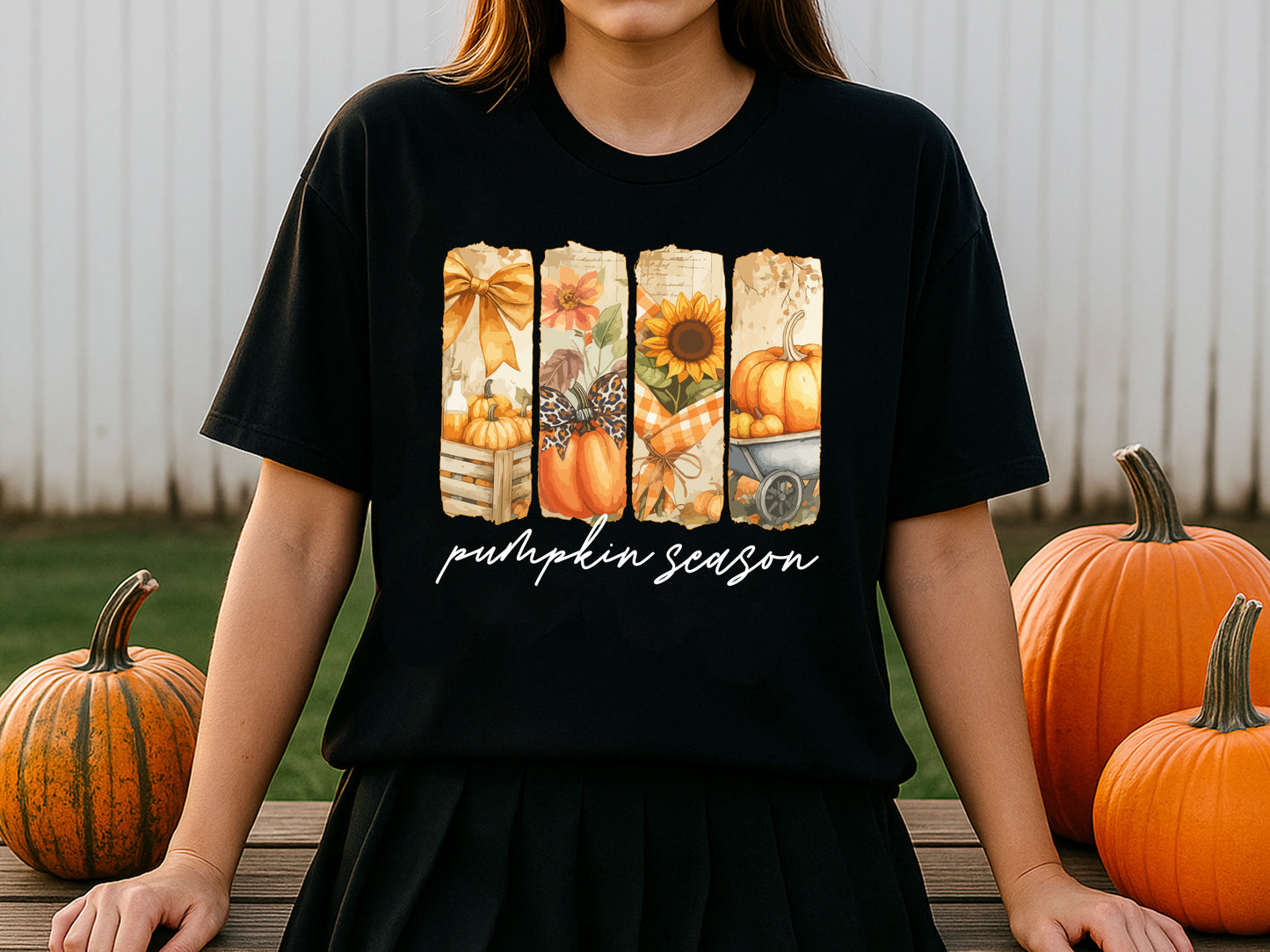 Pumpkin Season, Brush Stroke Fall Sublimation