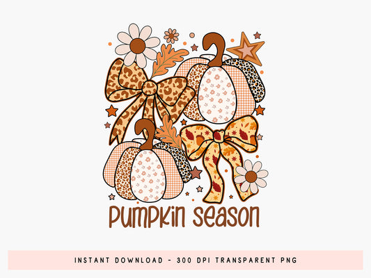 Pumpkin Season, Coquette Fall Sublimation Design
