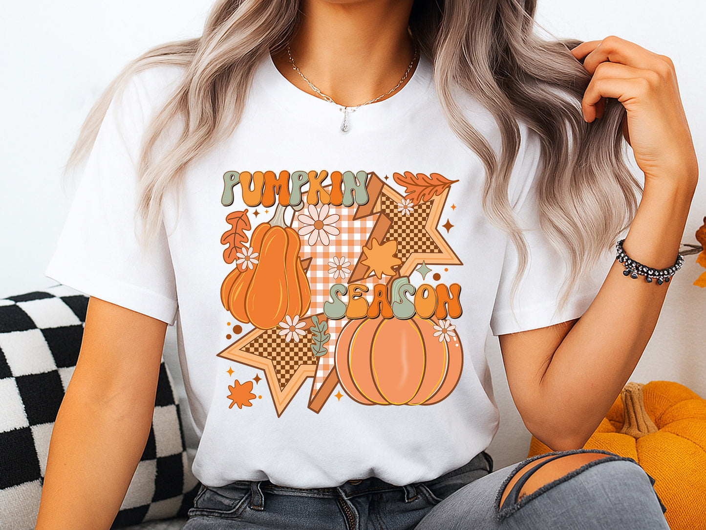 Pumpkin Season, Retro Fall Sublimation Print