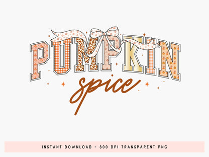 Pumpkin Spice, Coquette Fall PNG Sublimation
