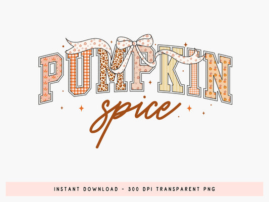 Pumpkin Spice, Coquette Fall PNG Sublimation