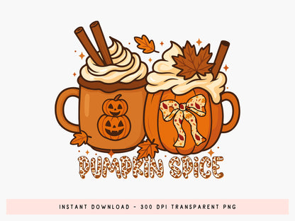 Pumpkin Spice, Fall Coquette Bow Sublimation
