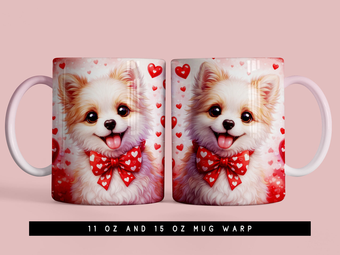 Puppy Valentine's Day Mug Wrap Sublimation