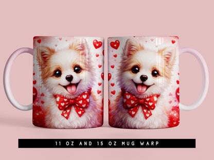Puppy Valentine's Day Mug Wrap Sublimation