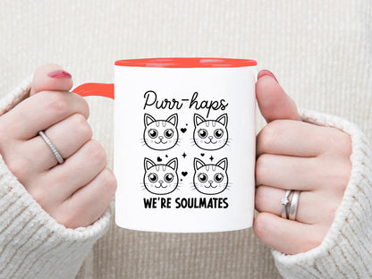 Purr-haps We're Soulmates - Cute Cat Valentine SVG Vector