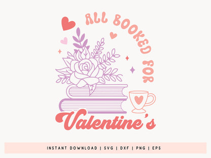 Retro All Booked for Valentine's SVG