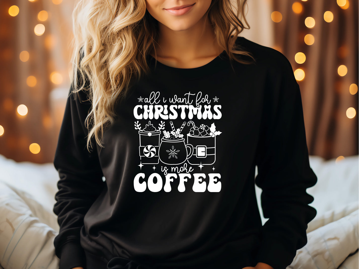 Retro All I Want for Christmas is More Coffee SVG