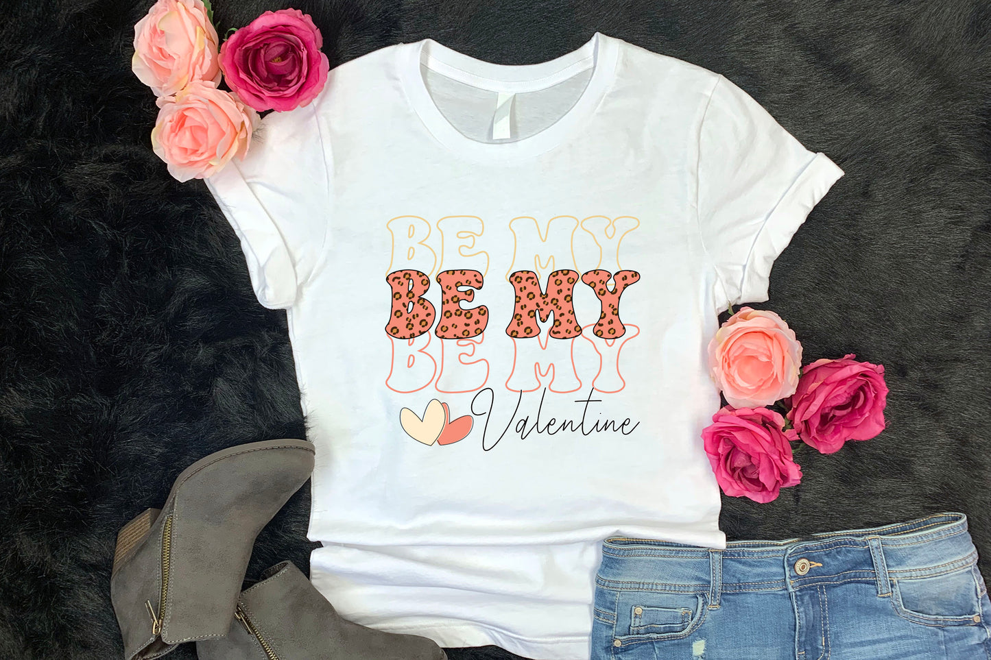 Retro Be My Valentine Sublimation Design