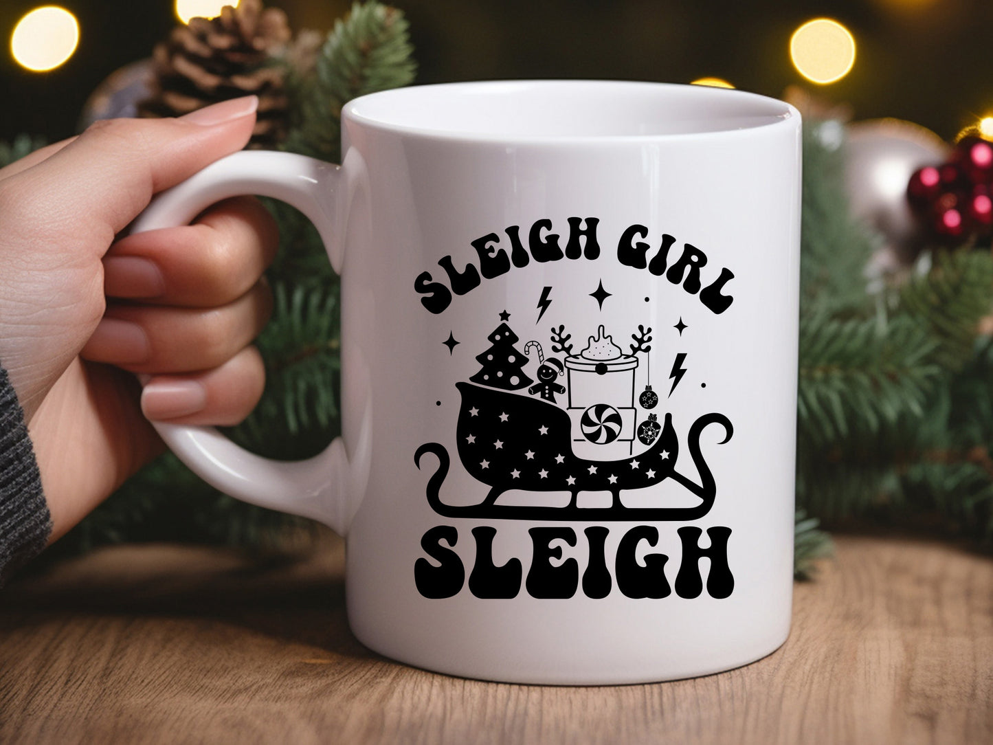 Retro Christmas SVG - Sleigh Girl Sleigh