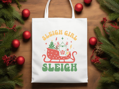 Retro Christmas SVG - Sleigh Girl Sleigh