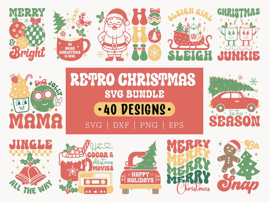 Retro Christmas SVG Design Bundle