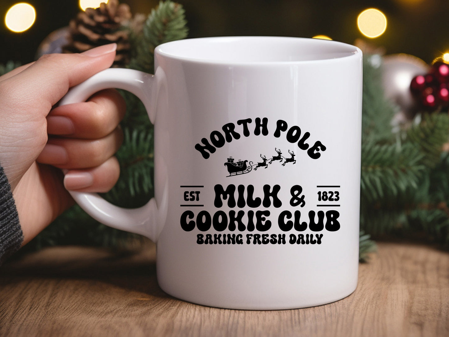 Retro Christmas SVG File - North Pole Milk & Cookie Club