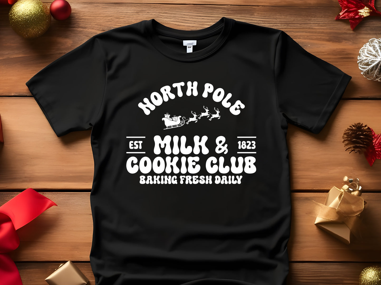 Retro Christmas SVG File - North Pole Milk & Cookie Club