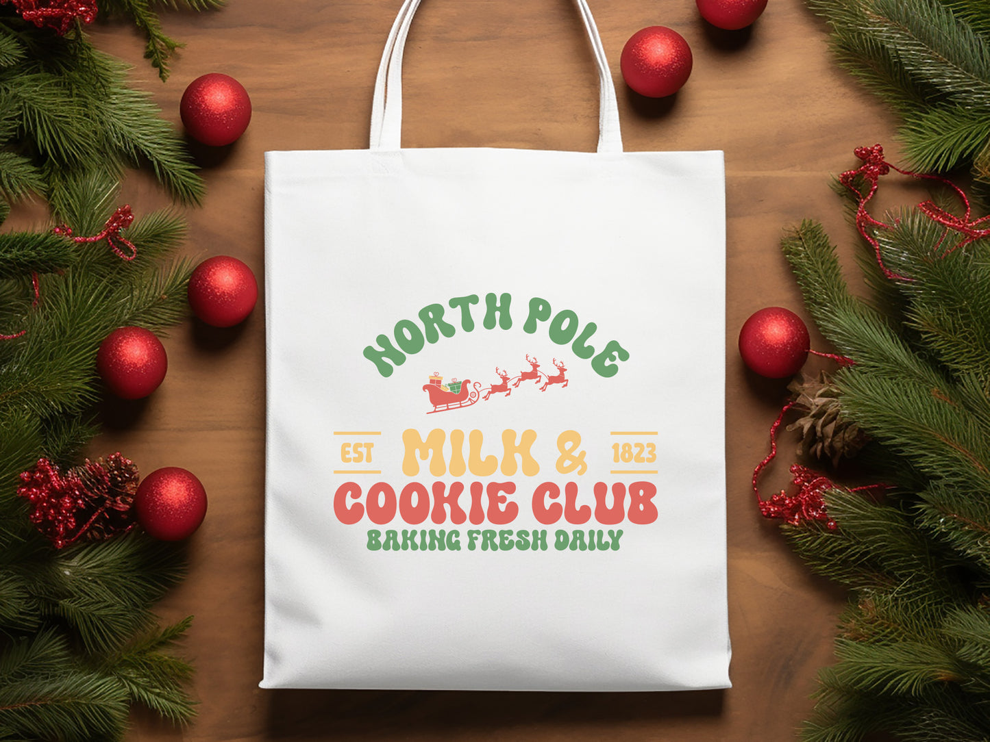 Retro Christmas SVG File - North Pole Milk & Cookie Club