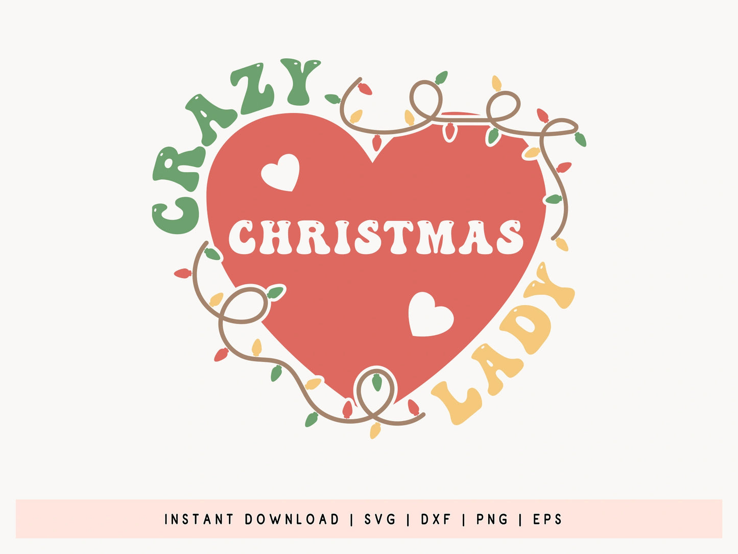 Retro Crazy Christmas Lady SVG Design