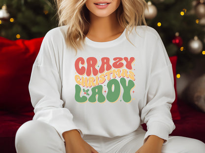 Retro Crazy Christmas Lady SVG File