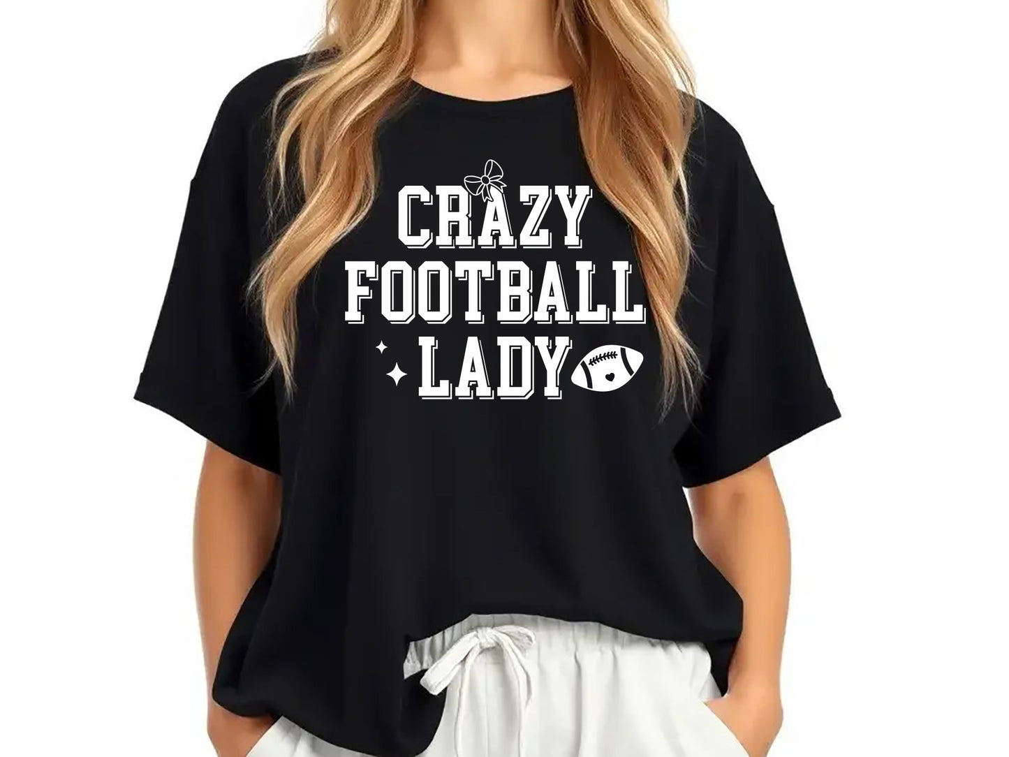 Retro Crazy Football Lady Design SVG