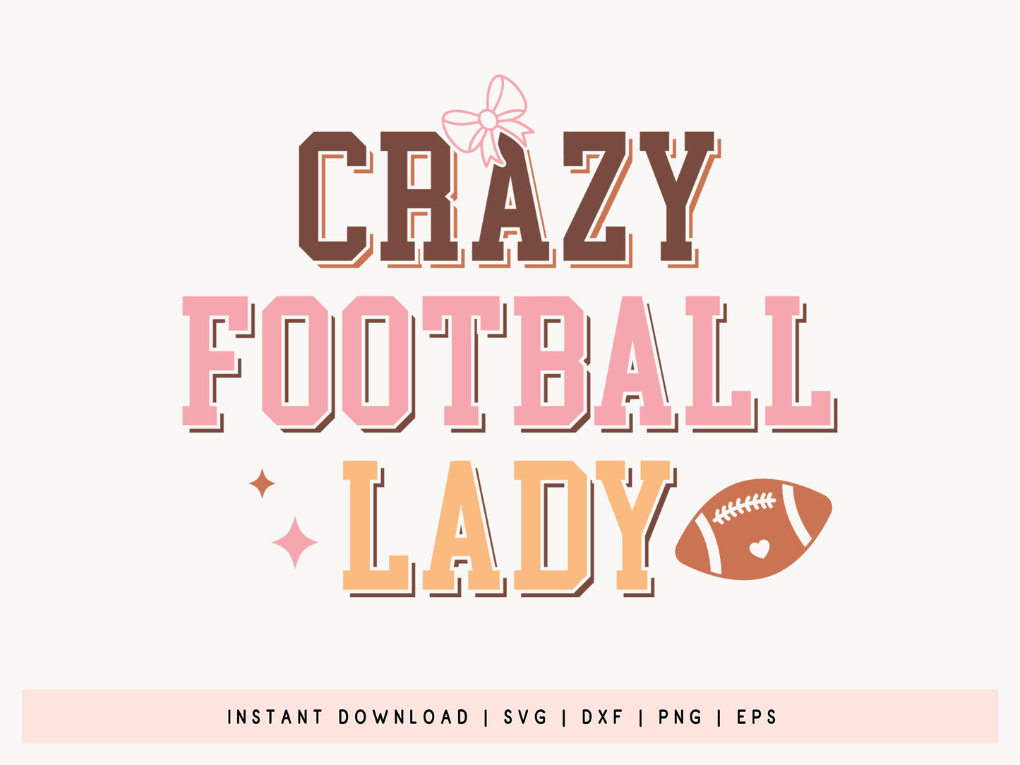 Retro Crazy Football Lady Design SVG