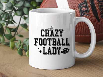 Retro Crazy Football Lady Design SVG