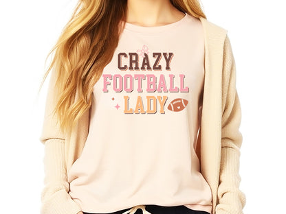 Retro Crazy Football Lady Design SVG