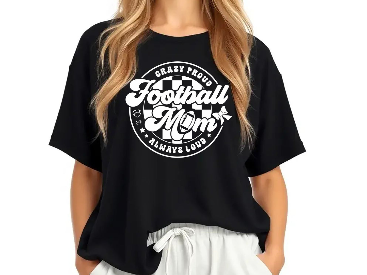 Retro Crazy Proud Always Loud Football Mom SVG