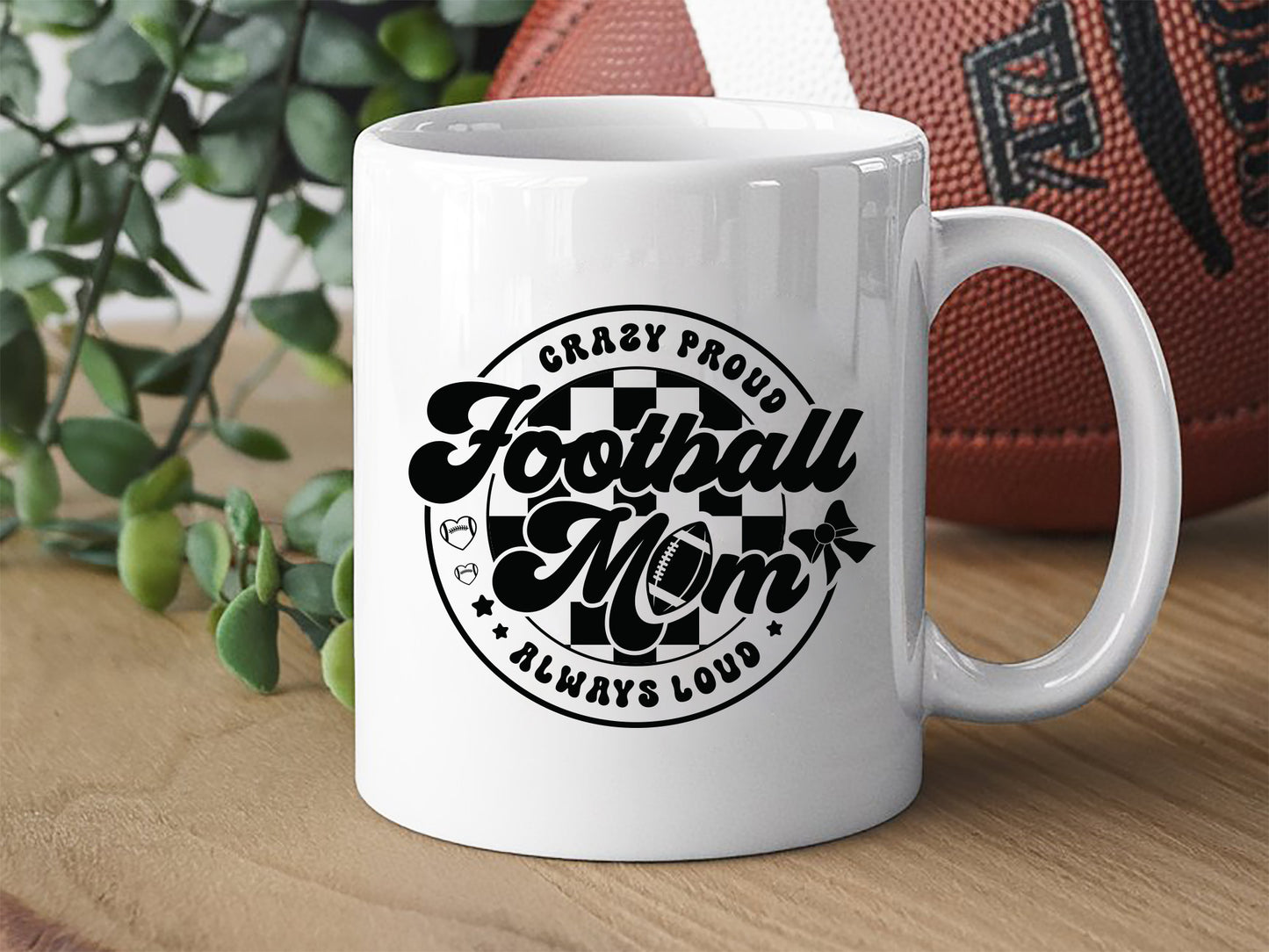 Retro Crazy Proud Always Loud Football Mom SVG