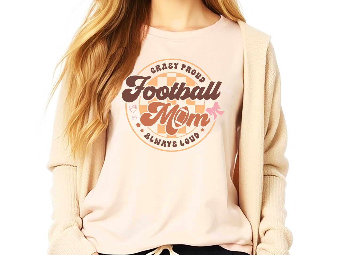 Retro Crazy Proud Always Loud Football Mom SVG