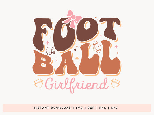 Retro Football Girlfriend SVG Cut File