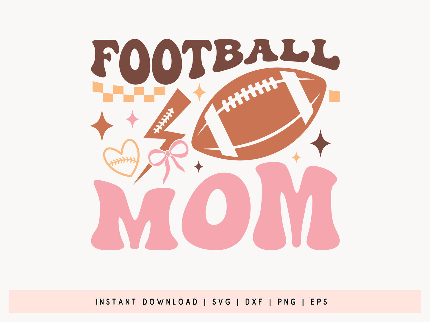 Retro Football Mom SVG Vector