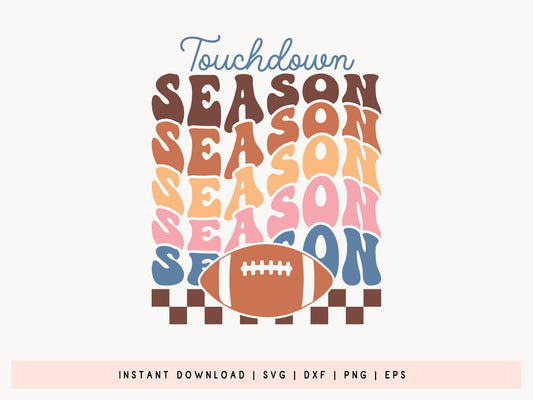 Retro Football SVG Design - Touchdown Season