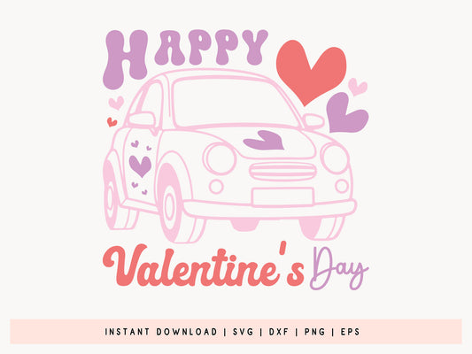 Retro Happy Valentine's Day SVG Design