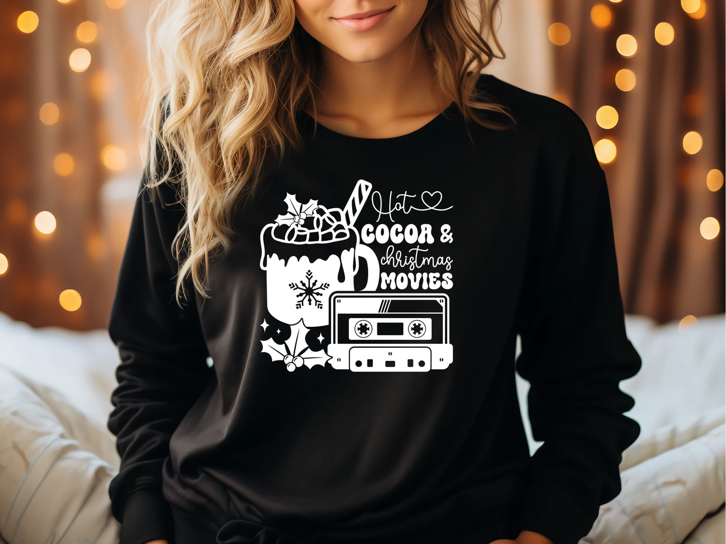 Retro Hot Cocoa and Christmas Movies SVG