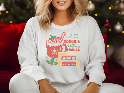 Retro Hot Cocoa and Christmas Movies SVG