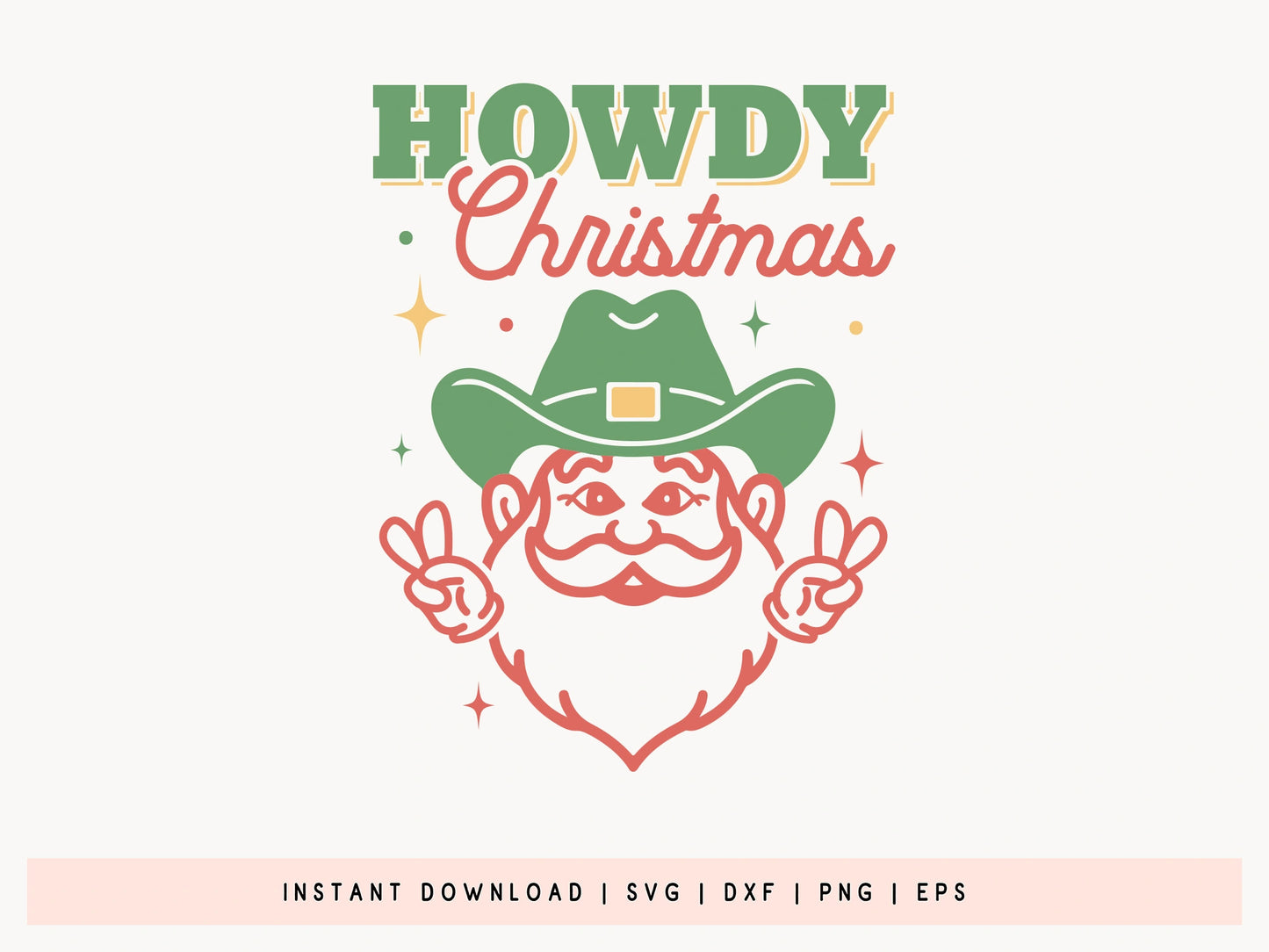 Retro Howdy Christmas SVG File