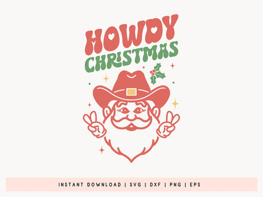 Retro Howdy Christmas SVG