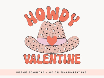 Retro Howdy Valentine PNG Sublimation