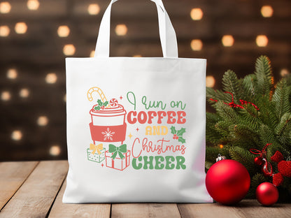 Retro I Run on Coffee and Christmas Cheer SVG Design