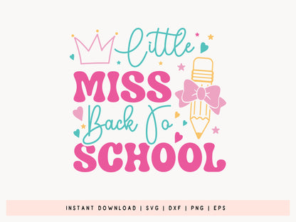 Retro Little Miss Back To School SVG