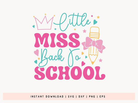Retro Little Miss Back To School SVG