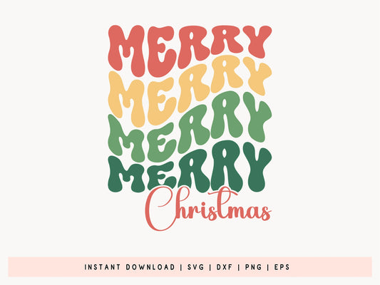 Retro Merry Christmas SVG File