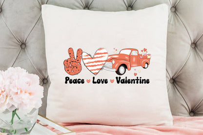 Retro Peace Love Valentine Sublimation PNG