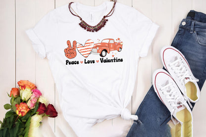 Retro Peace Love Valentine Sublimation PNG