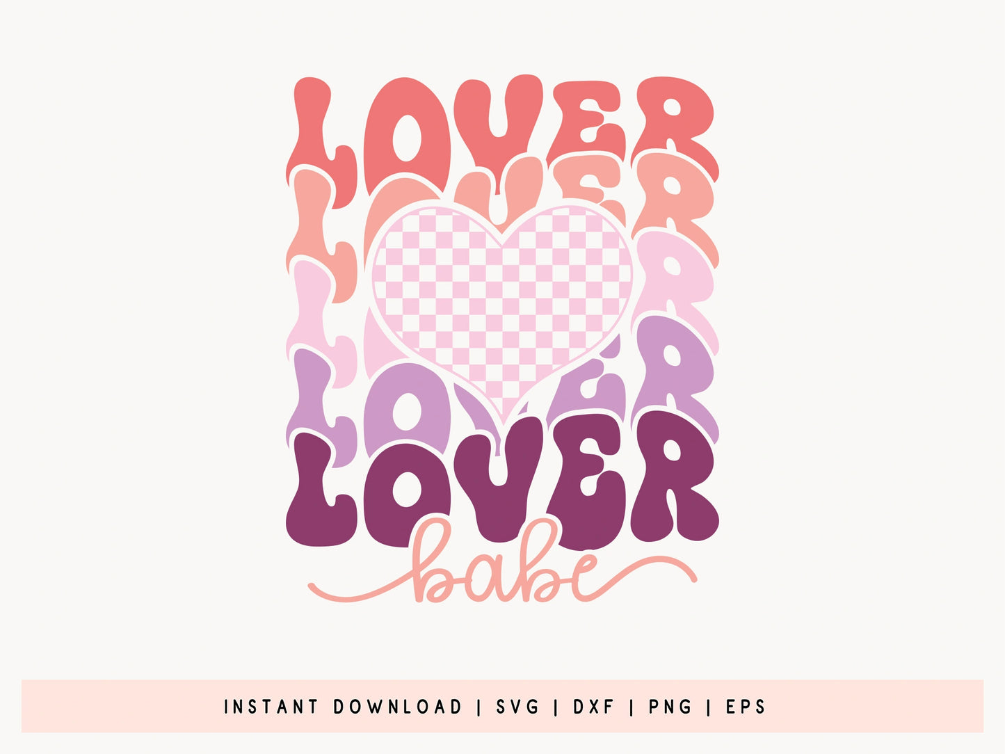 Retro Valentine SVG PNG Graphic - Lover Babe