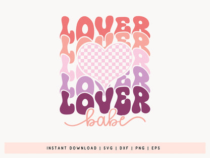 Retro Valentine SVG PNG Graphic - Lover Babe