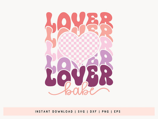 Retro Valentine SVG PNG Graphic - Lover Babe