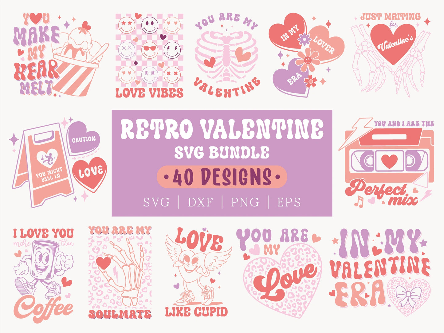 Retro Valentine's Day SVG Bundle